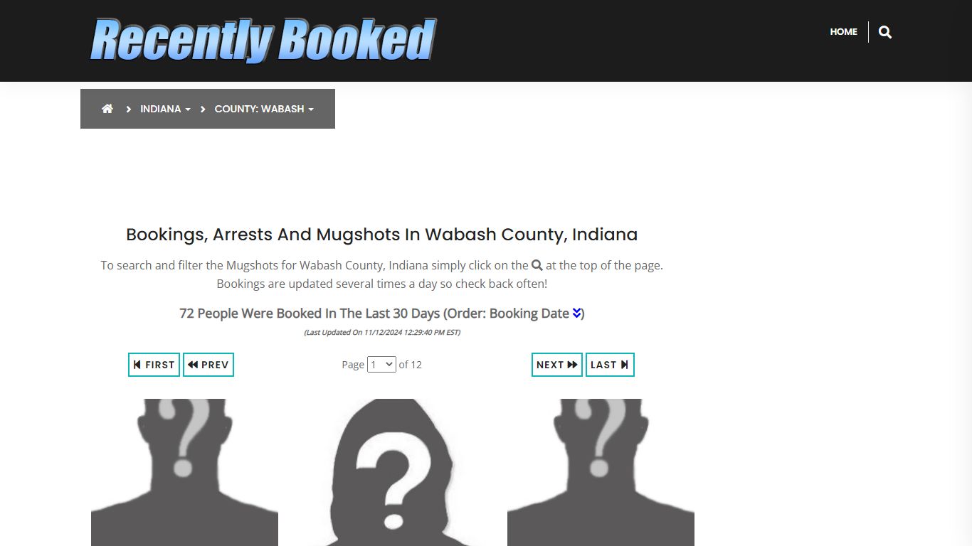 Bookings, Arrests and Mugshots in Wabash County, Indiana - Recently Booked