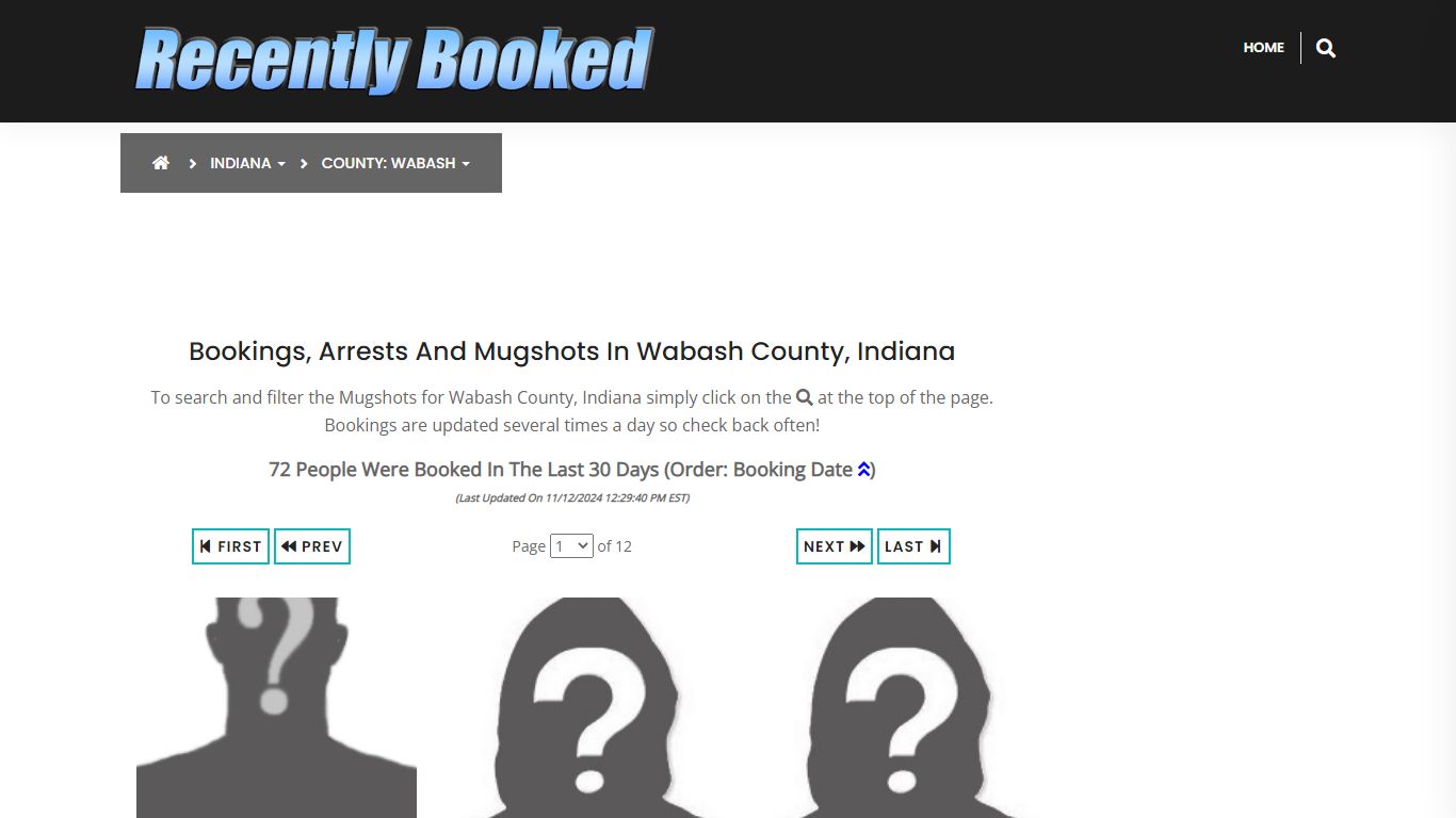 Bookings, Arrests and Mugshots in Wabash County, Indiana - Recently Booked